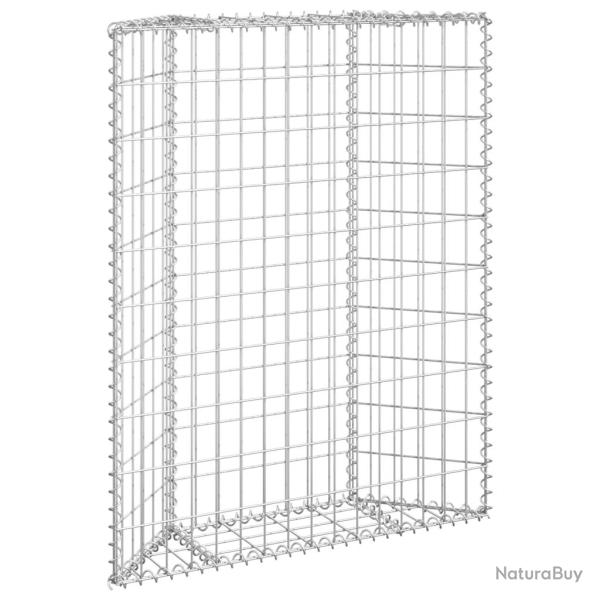 Jardini�re lit sur�lev� plantes fleurs jardin � gabion en trap�ze acier galvanis� 80 x 20 x 100 cm