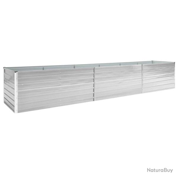 Jardini�re lit sur�lev� plantes fleurs jardin acier galvanis� 480 x 80 x 77 cm gris 02_0001127