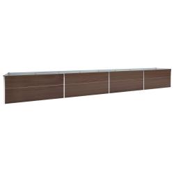 Jardini&egrave;re lit sur&eacute;lev&eacute; plantes fleurs jardin acier galvanis&eacute; 600 x 80 x 45 cm marron 02_0001132