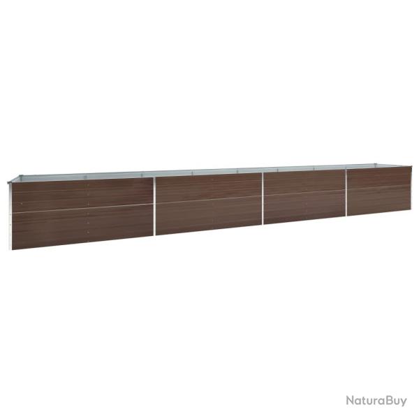 Jardini�re lit sur�lev� plantes fleurs jardin acier galvanis� 600 x 80 x 45 cm marron 02_0001132
