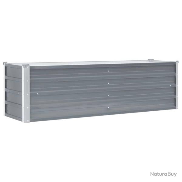 Jardini�re lit sur�lev� plantes fleurs jardin acier galvanis� 160 x 40 x 45 cm gris 02_0001091