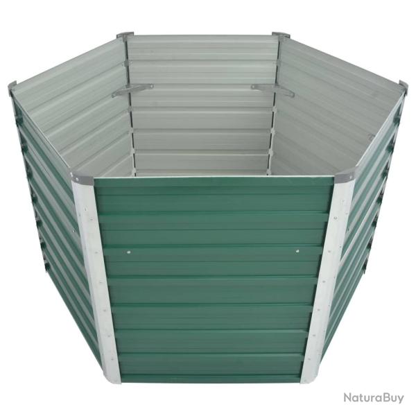 Jardini�re lit sur�lev� plantes fleurs jardin acier galvanis� 129 x 129 x 77 cm vert 02_0001090