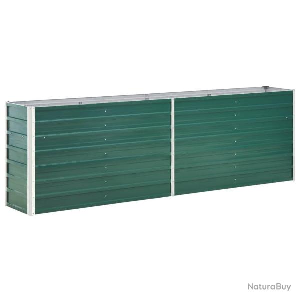 Jardini�re lit sur�lev� plantes fleurs jardin acier galvanis� 240 x 40 x 77 cm vert 02_0001102