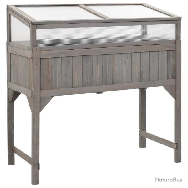 Jardini�re lit sur�lev� plantes fleurs jardin avec serre 110 x 54 x 120 cm bois de sapin massif 02_