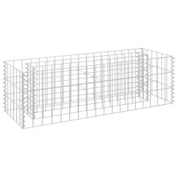 Jardini&egrave;re lit sur&eacute;lev&eacute; plantes fleurs jardin &agrave; gabion acier galvanis&eacute; 90 x 30 x 30 cm 02_0001313