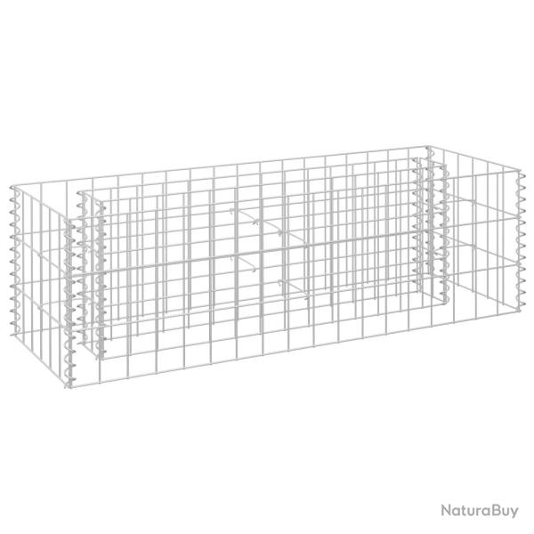 Jardini�re lit sur�lev� plantes fleurs jardin � gabion acier galvanis� 90 x 30 x 30 cm 02_0001313