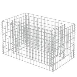 Jardini&egrave;re lit sur&eacute;lev&eacute; plantes fleurs jardin &agrave; gabion acier galvanis&eacute; 90 x 50 x 50 cm 02_0001317