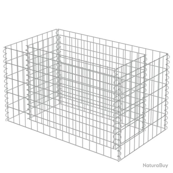 Jardini�re lit sur�lev� plantes fleurs jardin � gabion acier galvanis� 90 x 50 x 50 cm 02_0001317