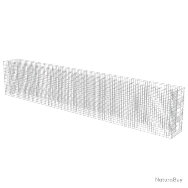 Jardini�re lit sur�lev� plantes fleurs jardin � gabion acier galvanis� 540 x 50 x 100 cm 02_0001306