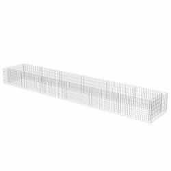Jardini&egrave;re lit sur&eacute;lev&eacute; plantes fleurs jardin&agrave; gabion acier galvanis&eacute; 540 x 90 x 50 cm 02_0001309