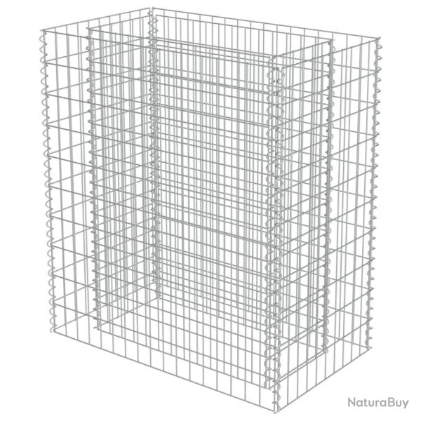 Jardini�re lit sur�lev� plantes fleurs jardin � gabion acier galvanis� 90 x 50 x 100 cm 02_0001316