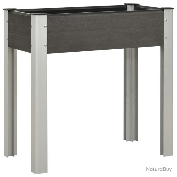 Jardini�re lit sur�lev� plantes fleurs jardin 75 x 40 x 75 cm WPC gris 02_0001073