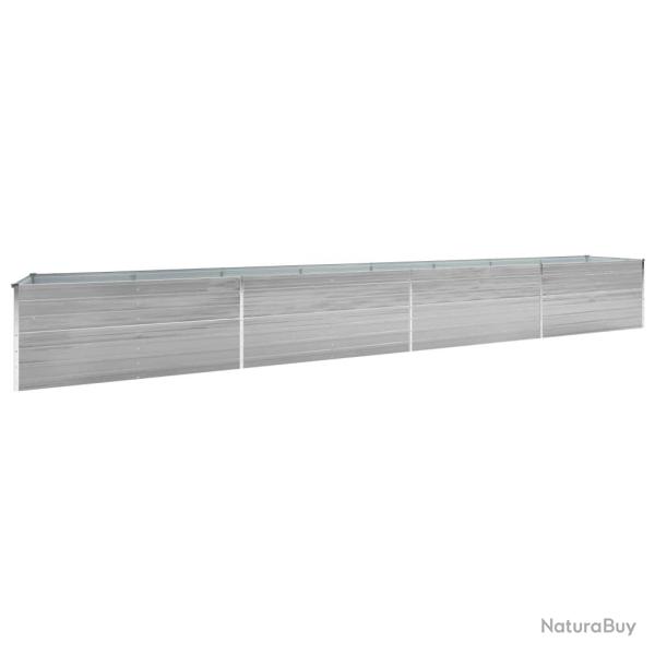 Jardini�re lit sur�lev� plantes fleurs jardin acier galvanis� 600 x 80 x 45 cm gris 02_0001131