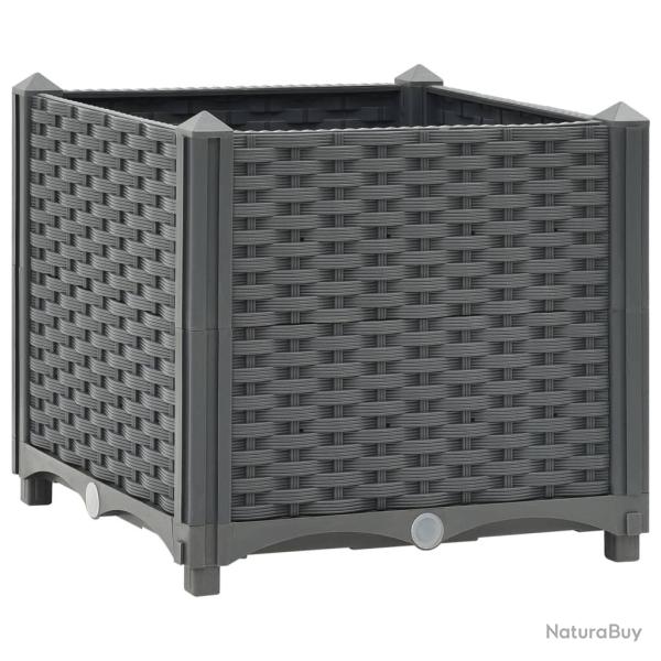 Jardini�re lit sur�lev� plantes fleurs jardin 40 x 40 x 38 cm polypropyl�ne gris fonc� 02_0000928