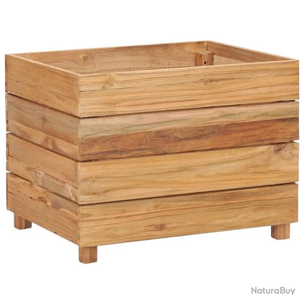 Jardini�re lit sur�lev� plantes fleurs jardin 50 x 40 x 38 cm bois de teck recycl� et acier 02_0000