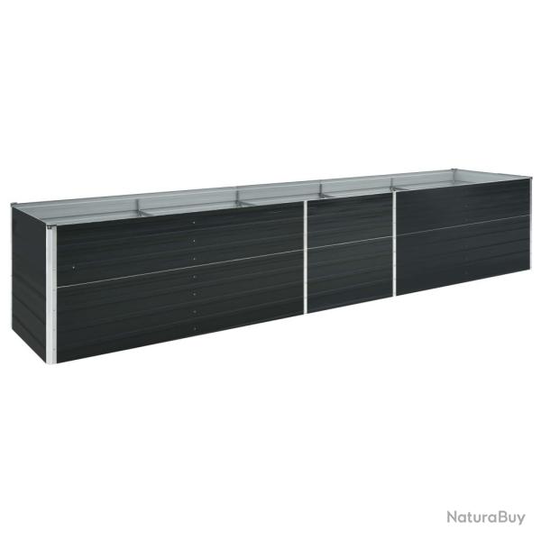 Jardini�re lit sur�lev� plantes fleurs jardin acier galvanis� 400 x 80 x 45 cm anthracite 02_0001115