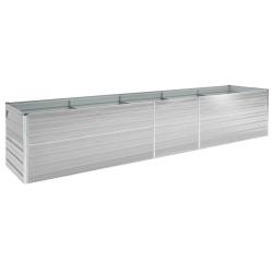 Jardini&egrave;re lit sur&eacute;lev&eacute; plantes fleurs jardin acier galvanis&eacute; 400 x 80 x 45 cm gris 02_0001116