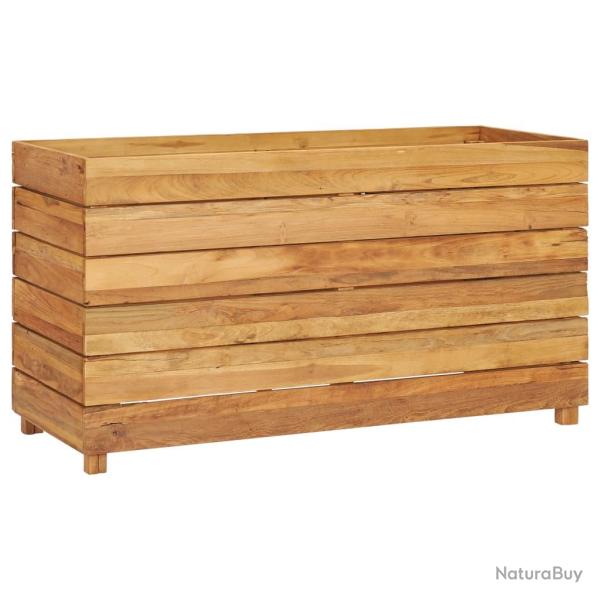 Lit sur�lev� jardini�re 100 x 40 x 55 cm bois de teck recycl� et acier 02_0000896