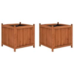 Lot de 2 jardini&egrave;res sur&eacute;lev&eacute;es 50 x 50 x 50 cm bois de sapin marron 02_0000887