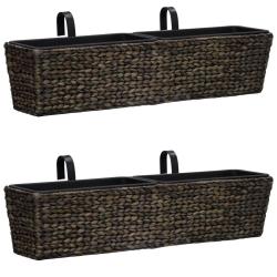 Lot de 2 jardini&egrave;res jacinthe d'eau 39 cm marron fonc&eacute; 02_0000883