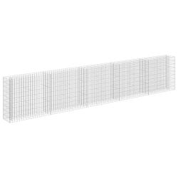 Jardini&egrave;re lit sur&eacute;lev&eacute; plantes fleurs jardin &agrave; gabion acier galvanis&eacute; 450 x 30 x 90 cm 02_0001300