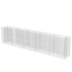 Jardini&egrave;re lit sur&eacute;lev&eacute; plantes fleurs jardin &agrave; gabion acier galvanis&eacute; 450 x 50 x 100 cm 02_0001301