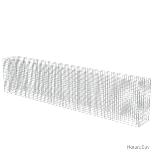 Jardini�re lit sur�lev� plantes fleurs jardin � gabion acier galvanis� 450 x 50 x 100 cm 02_0001301