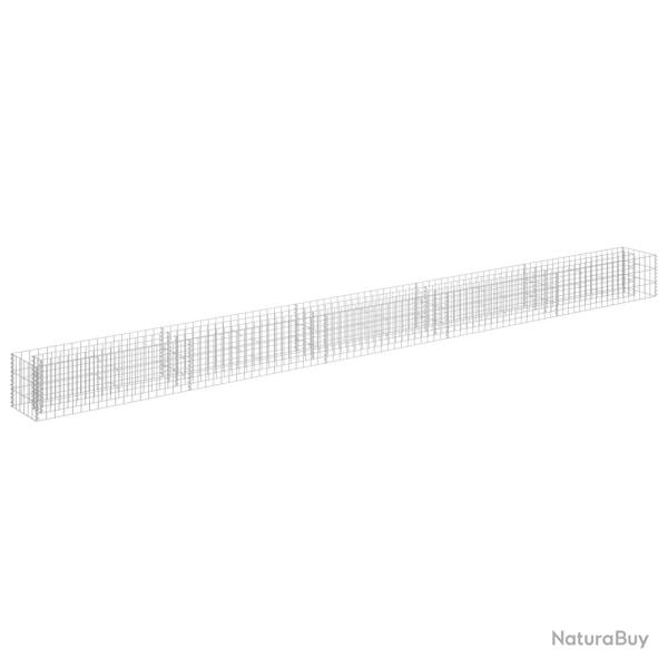 Jardini�re lit sur�lev� plantes fleurs jardin � gabion 450 x 30 x 30 cm acier galvanis� 02_0001298