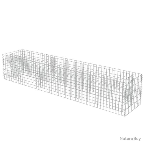 Jardini�re lit sur�lev� plantes fleurs jardin � gabion acier galvanis� 270 x 50 x 50 cm 02_0001291