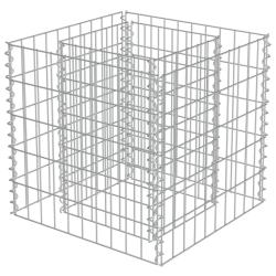 Jardini&egrave;re lit sur&eacute;lev&eacute; plantes fleurs jardin &agrave; gabion acier galvanis&eacute; 50 x 50 x 50 cm 02_0001305