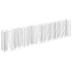 Jardini&egrave;re lit sur&eacute;lev&eacute; plantes fleurs jardin &agrave; gabion acier galvanis&eacute; 360 x 30 x 90 cm 02_0001294