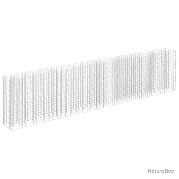 Jardini�re lit sur�lev� plantes fleurs jardin � gabion acier galvanis� 360 x 30 x 90 cm 02_0001294