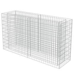 Jardini&egrave;re lit sur&eacute;lev&eacute; plantes fleurs jardin &agrave; gabion acier galvanis&eacute; 180 x 50 x 100 cm 02_0001284