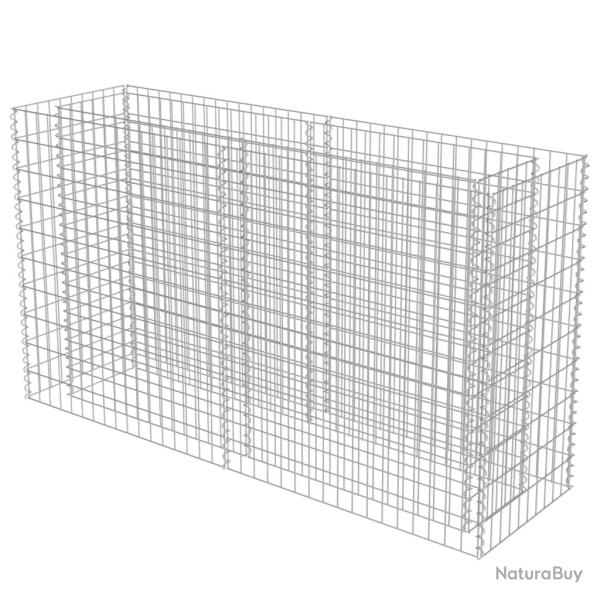 Jardini�re lit sur�lev� plantes fleurs jardin � gabion acier galvanis� 180 x 50 x 100 cm 02_0001284