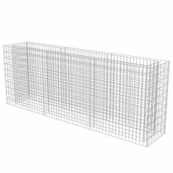 Jardini&egrave;re lit sur&eacute;lev&eacute; plantes fleurs jardin &agrave; gabion acier galvanis&eacute; 270 x 50 x 100 cm 02_0001290