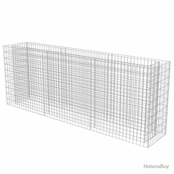 Jardini�re lit sur�lev� plantes fleurs jardin � gabion acier galvanis� 270 x 50 x 100 cm 02_0001290