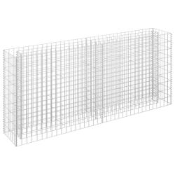 Jardini&egrave;re lit sur&eacute;lev&eacute; plantes fleurs jardin &agrave; gabion 180 x 30 x 90 cm acier galvanis&eacute; 02_0001283