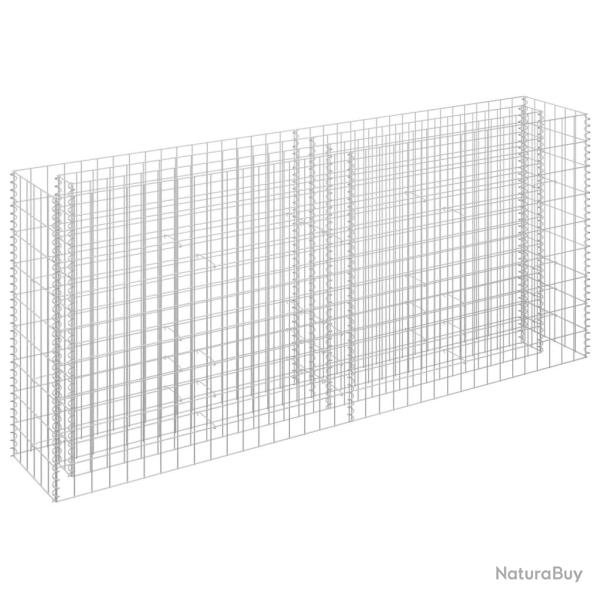Jardini�re lit sur�lev� plantes fleurs jardin � gabion 180 x 30 x 90 cm acier galvanis� 02_0001283