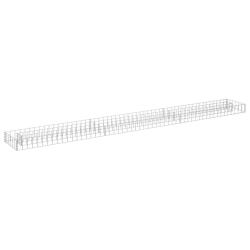 Jardini&egrave;re lit sur&eacute;lev&eacute; plantes fleurs jardin&agrave; gabion acier galvanis&eacute; 270 x 30 x 10 cm 02_0001286