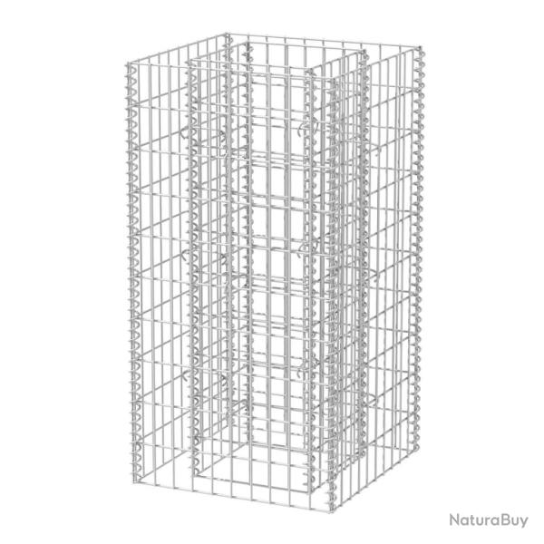 Jardini�re lit sur�lev� plantes fleurs jardin � gabion acier 50 x 50 x 100 cm 02_0001279