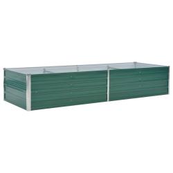 Jardini&egrave;re lit sur&eacute;lev&eacute; plantes fleurs jardin acier galvanis&eacute; 240 x 80 x 45 cm vert 02_0001104