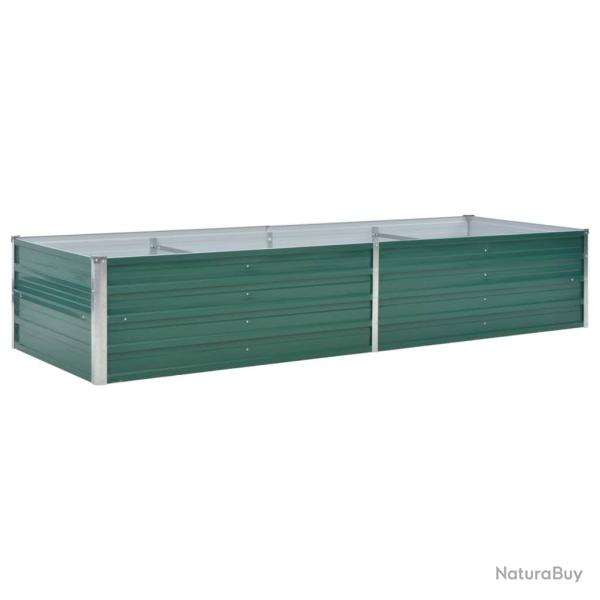 Jardini�re lit sur�lev� plantes fleurs jardin acier galvanis� 240 x 80 x 45 cm vert 02_0001104