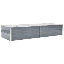 Jardini&egrave;re lit sur&eacute;lev&eacute; plantes fleurs jardin acier galvanis&eacute; 240 x 80 x 45 cm gris 02_0001103