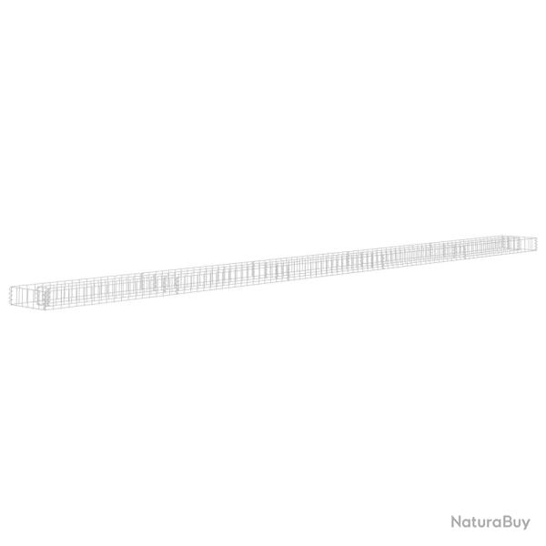 Jardini�re lit sur�lev� plantes fleurs jardin � gabion acier galvanis� 450 x 30 x 10 cm 02_0001297