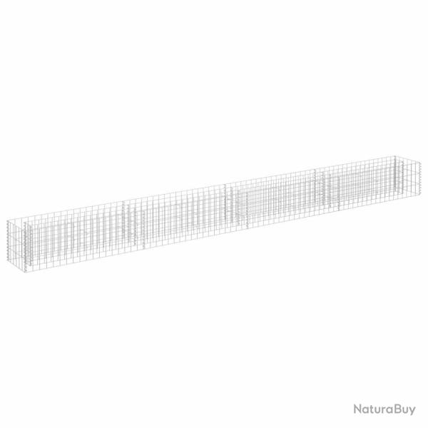 Jardini�re lit sur�lev� plantes fleurs jardin � gabion acier galvanis� 360 x 30 x 30 cm 02_0001292
