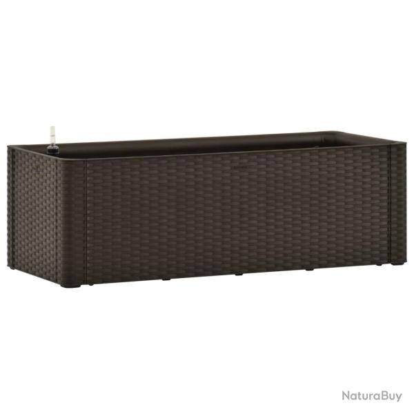 Jardini�re lit sur�lev� plantes fleurs jardin avec syst�me d'arrosage 100 x 43 x 33 cm moka 02_0001
