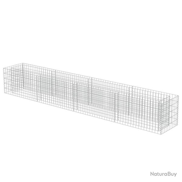 Jardini�re lit sur�lev� plantes fleurs jardin � gabion acier galvanis� 360 x 50 x 50 cm 02_0001296