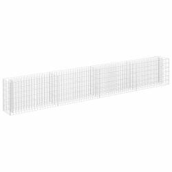 Jardini&egrave;re lit sur&eacute;lev&eacute; plantes fleurs jardin &agrave; gabion acier galvanis&eacute; 360 x 30 x 60 cm 02_0001293