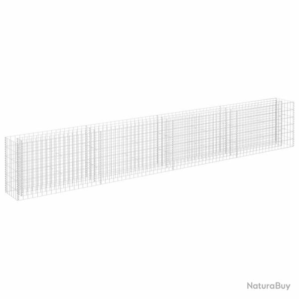 Jardini�re lit sur�lev� plantes fleurs jardin � gabion acier galvanis� 360 x 30 x 60 cm 02_0001293