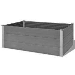 Jardini&egrave;re lit sur&eacute;lev&eacute; plantes fleurs jardin WPC 150 x 100 x 54 cm gris 02_0001238